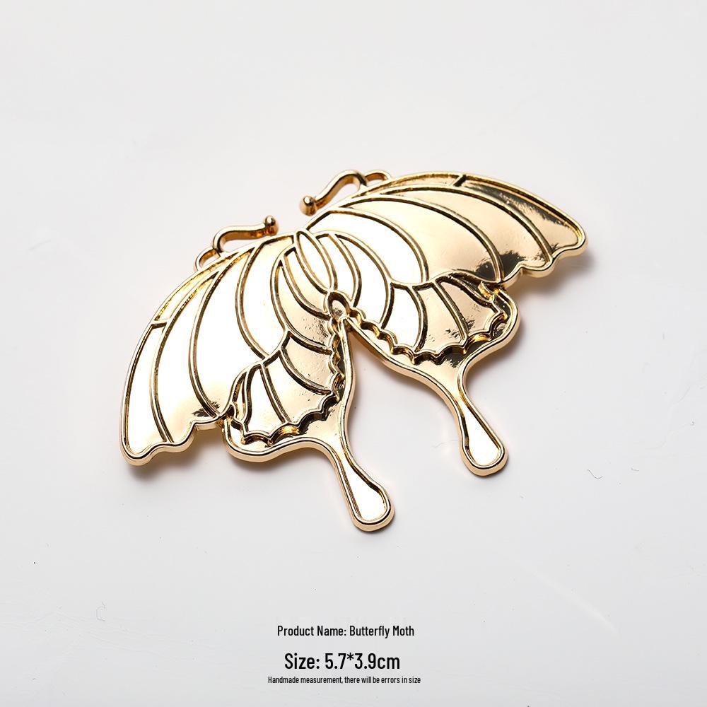 Handmade Mother-of-Pearl Butterfly Lace Hairpin with Alloy Base - DIY Cultural Heritage Decor