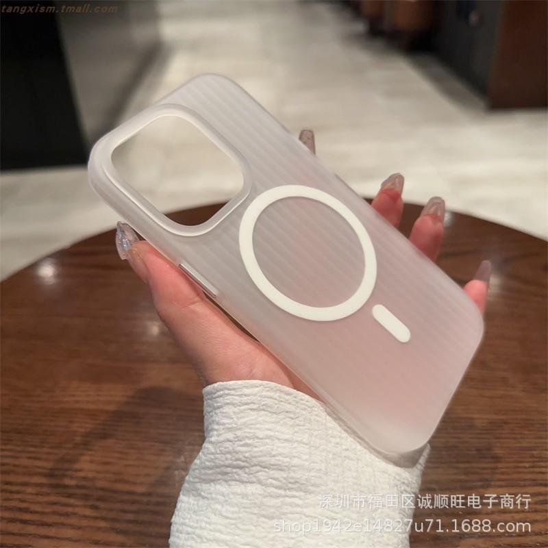 Волнистые полосы подходят для чехла для мобильного телефона iphone17 Apple 15promax матовый магнитный противоударный и противоскользящий защитный чехол.