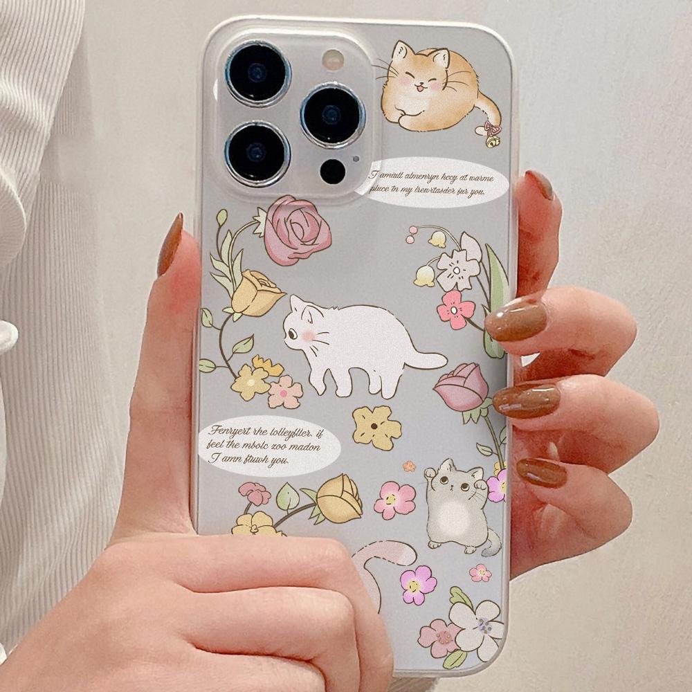 Чехлы для мобильных телефонов iPhone 11 13 15 Pro Max 12 14 Pro Max Чехол для iPhone 16 15 Plus 13 Pro 12 Матовая текстура с рисунком в виде мультяшных цветов