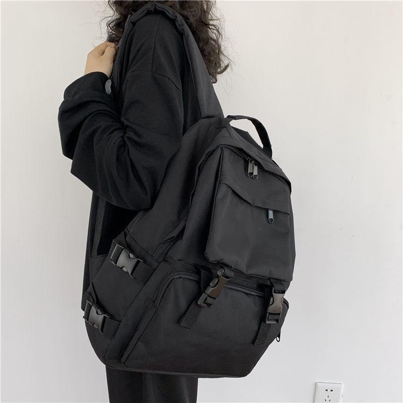 IELGY Schoolbag Female Korean Version High School Students Large Capacity Harajuku Style Tooling Bag Backpack Male
