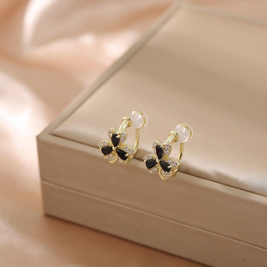 Летние цветы без пирсинга, клипсы, нежные простые серьги со стразами, новые серьги