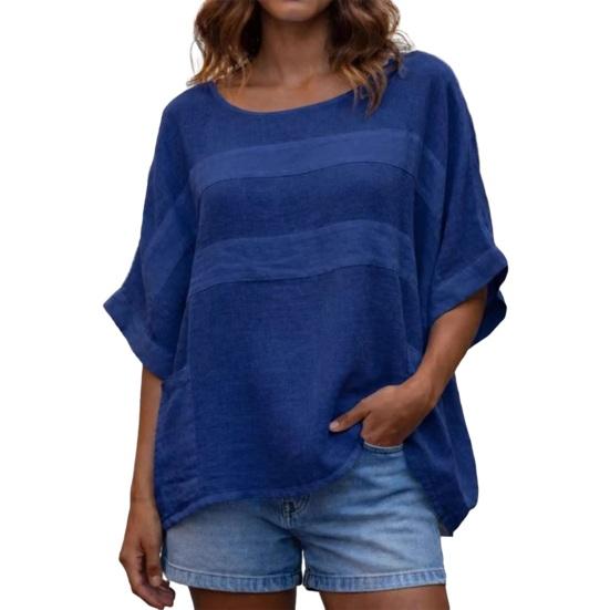 Womens O Neck Shirt Soft Breathable Tops Regular Fit Dolman Sleeve Top Casual Loose Fit Blouse Summer Spring Shirt Perfect for Work Party Date Fashion