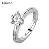 Lindon Classic Copper Alloy Zircon Ring Ladies Jewelry Wedding Promise Party Gift