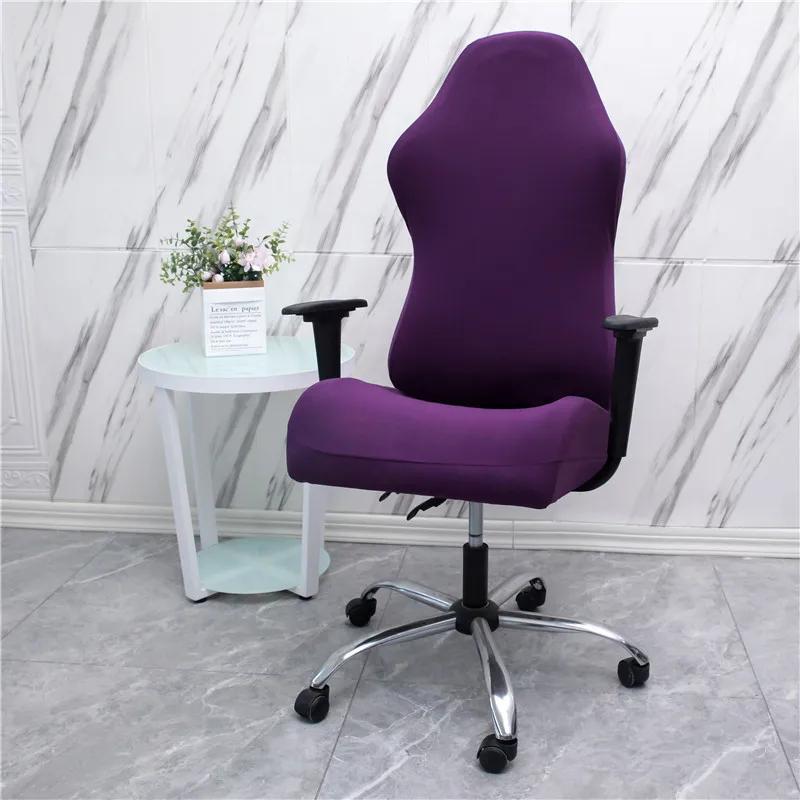 Office Computer Gaming Chair Covers Stretch Spandex Armchair Gamer Seat Cover Printed Household Racing Desk Rotating Slipcovers