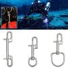 316 Stainless Steel Single/Double Head Diving Hook Quick Release Spring Buckle Tow Rope Hook 360° Rotation BCD Diving Equipment
