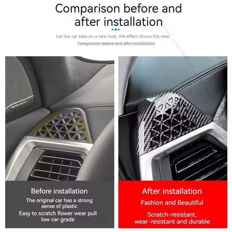 EAJN6 For BMW X5X6X7 G05 G06 G07 2023-2025ABS Carbon Fiber Car Dashboard Side Air Conditioner Outlet Vent Frame Cover Trim Accessories