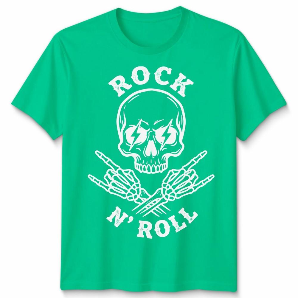 Rock N Roll Unisex T Shirt Skull Alternative Monochrome Graphic Tee