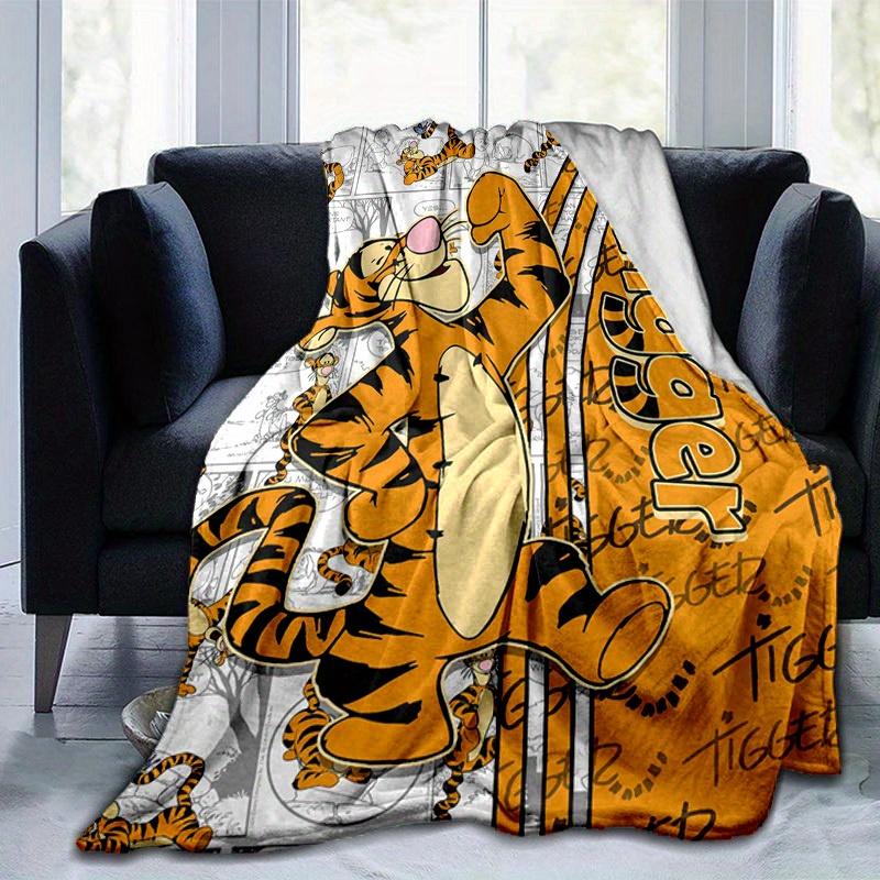 1pc. Cartoon Tiger Print Blanket, Seasonal Universal Home Decor,Soft Flannel Throw Blanket, Versatile & Cozy for Bedroom, Living Room, Trave