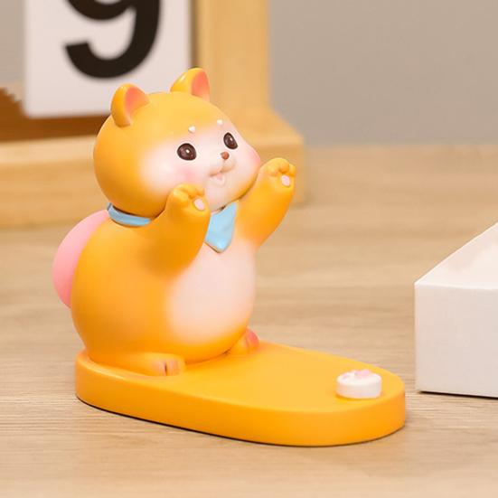 Подставка для мобильного телефона в виде мультяшного животного, свиньи, собаки, кролика, панды, статуэтки из смолы, скульптуры, подставки для мобильных телефонов и планшетов, украшения для рабочего стола