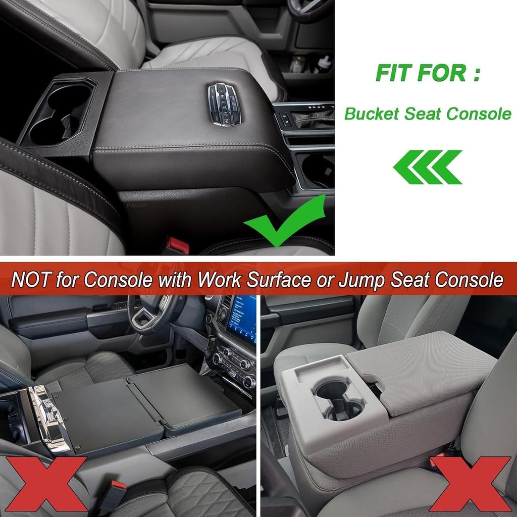 PIMCAR Center Console Cover For Ford 2015- F150, 2017- F250 F350 F450, 2018-2024 Expedition Interior Accessories Soft Cozy Neoprene Armrest Cover