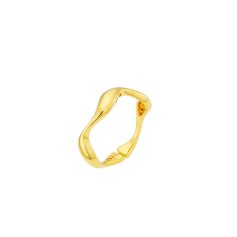 LILYKORI 925 Silver Bold Wave Ring