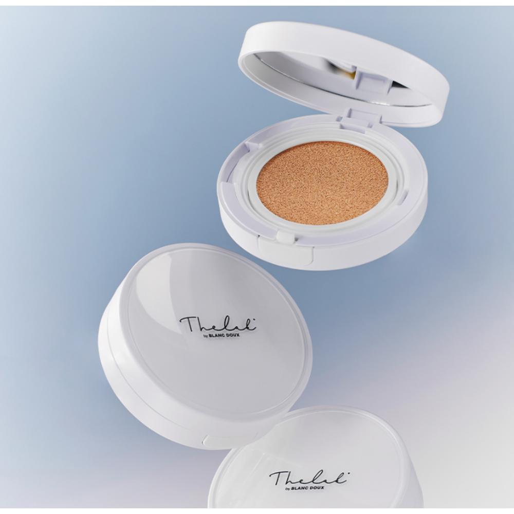 The Lab by Blanc Doux Oligo Hyaluronic Acid Healthy Cream Cushion Foundation 12g + Refill, No. 01 Ivory, 1 Set