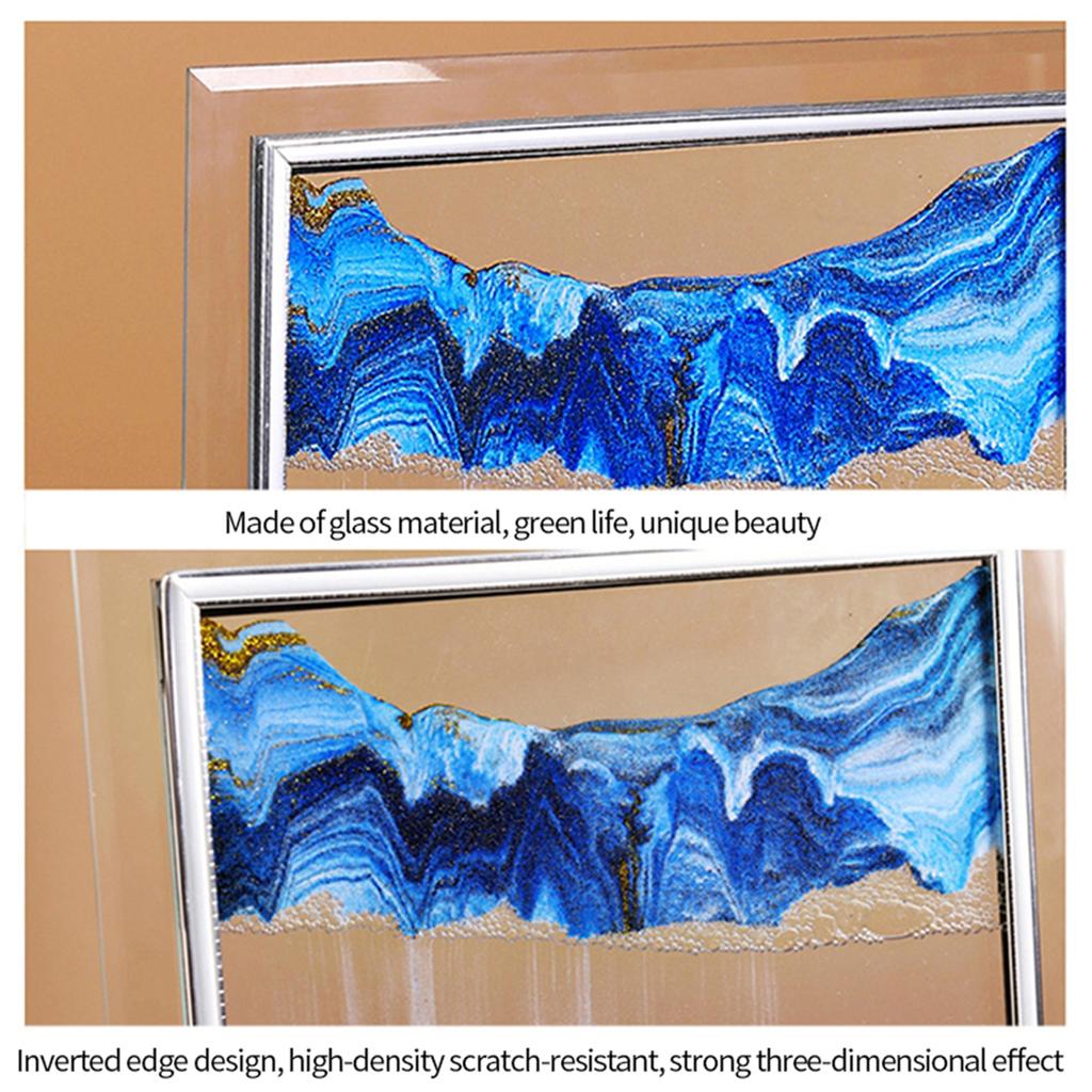 3D Орнамент-картина с зыбучим песком 5 дюймов Креативная декомпрессионная картина с движущимся песком из прозрачного стекла Динамичные песочные пейзажи для декора