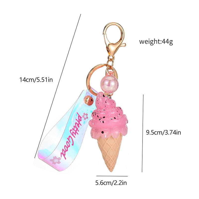 Милый креативный чехол для телефона с подсветкой в виде мороженого, наручный брелок для ключей, сумка, подвеска, аксессуары, изысканный подарок, светящиеся игрушки