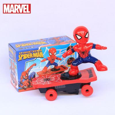 21 см Аниме Фигурки Марвел Человек-Паук Куклы Игрушки Самокат Электронный Мигающий Игрушки Человек-Паук Подарки на День Рождения Мальчикам Девочкам