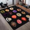Black Ocean Seashells Carpet Mat Rug Home Decoration Living Room Shell Marine Life Pattern Non Slip Soft Floor Mat Bedroom Decor