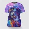 God Religion 3D Printed T-Shirt for Men Christ Jesus Pattern Street Short Sleeve Loose Oversized Tops Tees Daily Casual T Shirts