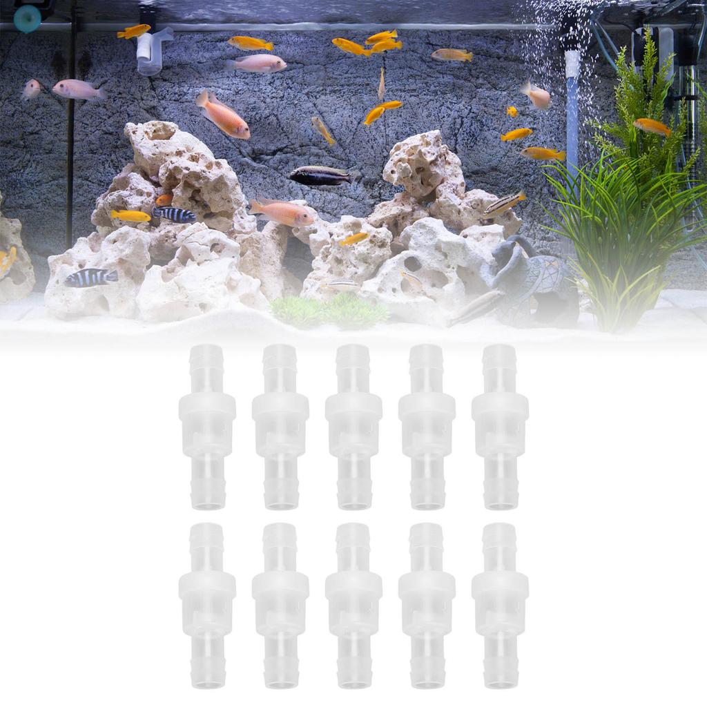 10 Pcs 1 Way Check Valve Translucent Water Stop Hose Check Valve with Spring for Chemical Industry