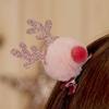 Partypang Christmas Hairpin Fluffy Rudolph, Pink