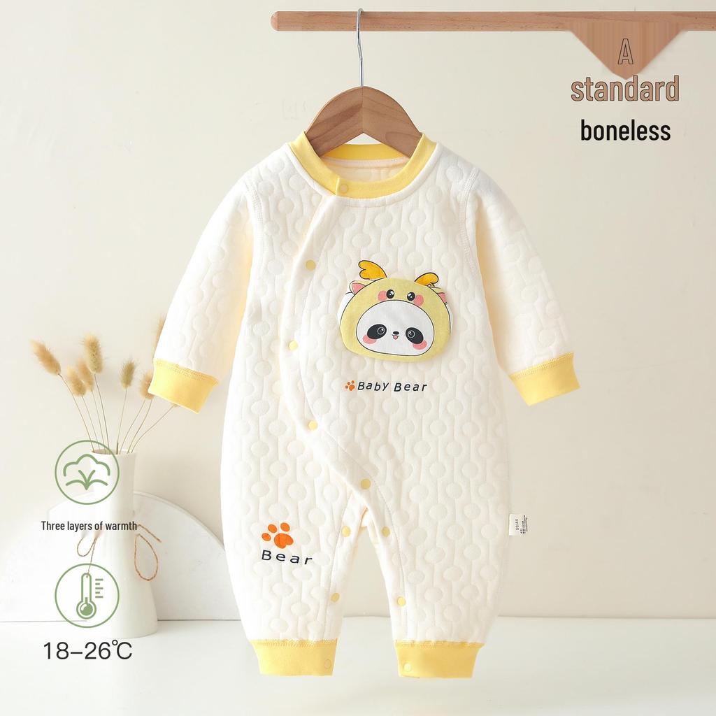 Thickened Baby Split-Leg Romper: Boys & Girls Crawling Onesie for Spring, Autumn, Winter