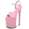 Fashion Sandals Patent Leather 20cm Platform  Stiletto Heels Sexy Sandals Women Pole Dancing Shoes Nightclub Sandals Plus Size 34-45