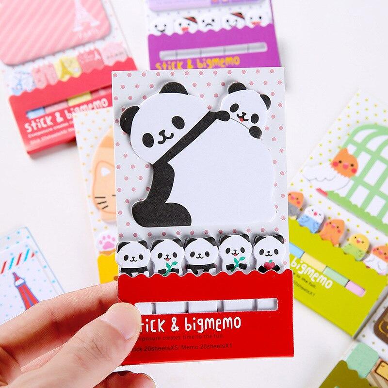 1 Pieces Lovely Animal Cat Panda Tower Sticky Notes Memo Pad Paper School Supplies Planner Stickers Stationery