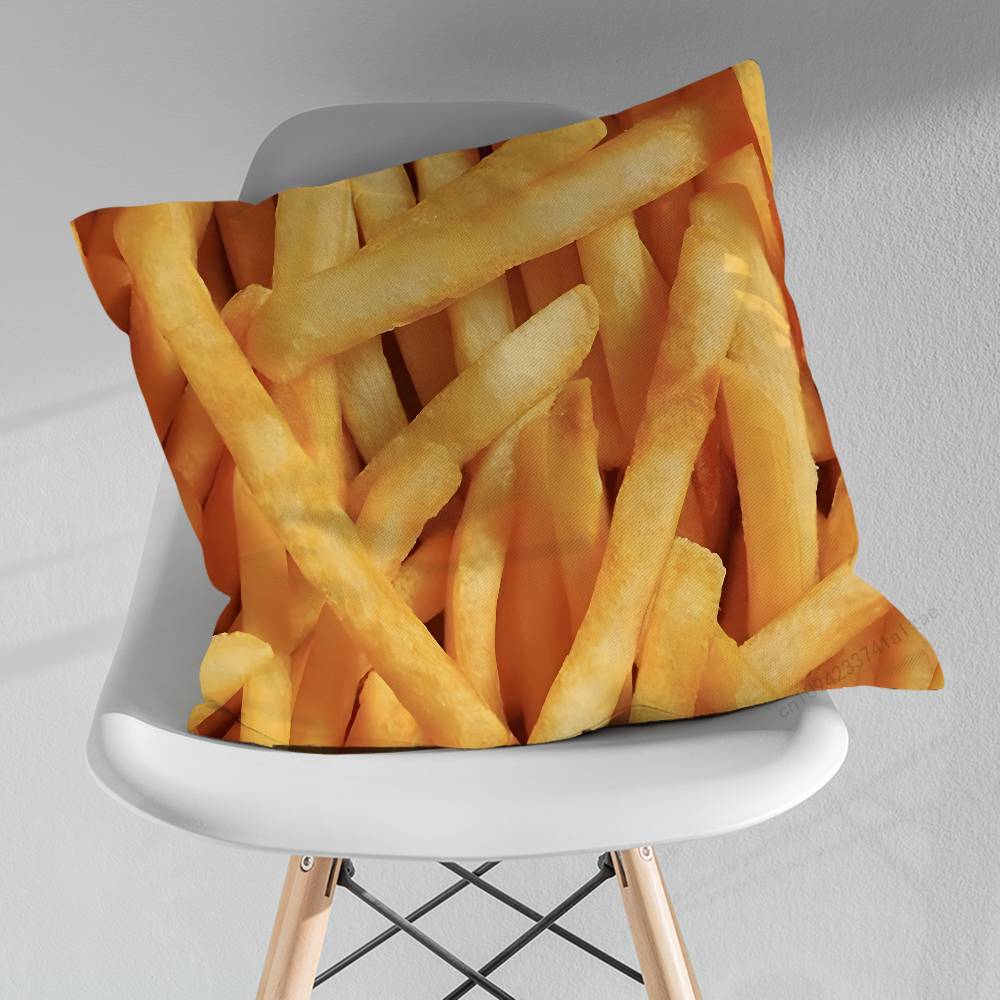 Food Art Fries Hamburger pillow over living room sofa cushion cover home decoration bedroom room bed pillow cover