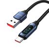 Быстрозарядный USB-C кабель Toocki 66 Вт с цифровым дисплеем для Huawei, Honor и Xiaomi.