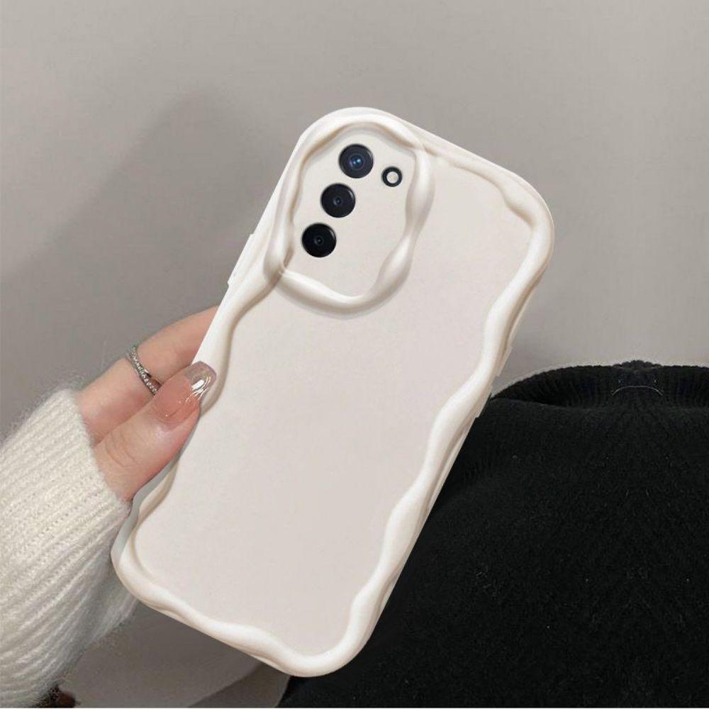 Fashion Solid Color Cream Case For Samsung Galaxy A55 A35 A15 A05S A54 A34 A24 A14 A04S A53 A33 A23 A13 A52 A71 A51 A50 A30 Soft Clear TPU Phone Case