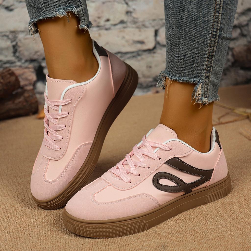 Fashion Women's Sports Shoes Fashion Breathable Walking Mesh Flat Casual Sneakers Comfort Lace Up Women Vulcanized Shoes Female Footwear