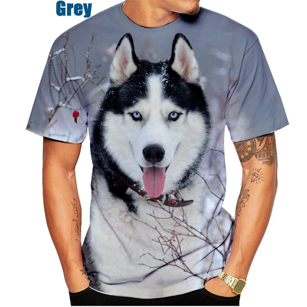 Летняя новая модная 3D футболка с изображением животных сибирского хаски, забавная личность, креативная летняя футболка с круглым вырезом