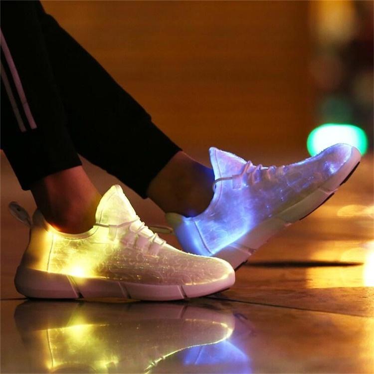 Размер 25-46, новая летняя обувь из оптоволокна со светодиодной подсветкой для девочек, мальчиков, мужчин, женщин, светящиеся кроссовки с USB-зарядкой, мужская обувь с подсветкой