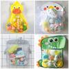 1Pc Baby Shower Toy Cute Duck Frog Net Toy Storage Bag Strong Suction Cup Baby Shower Game Bag Bathroom Organizer Water Toy