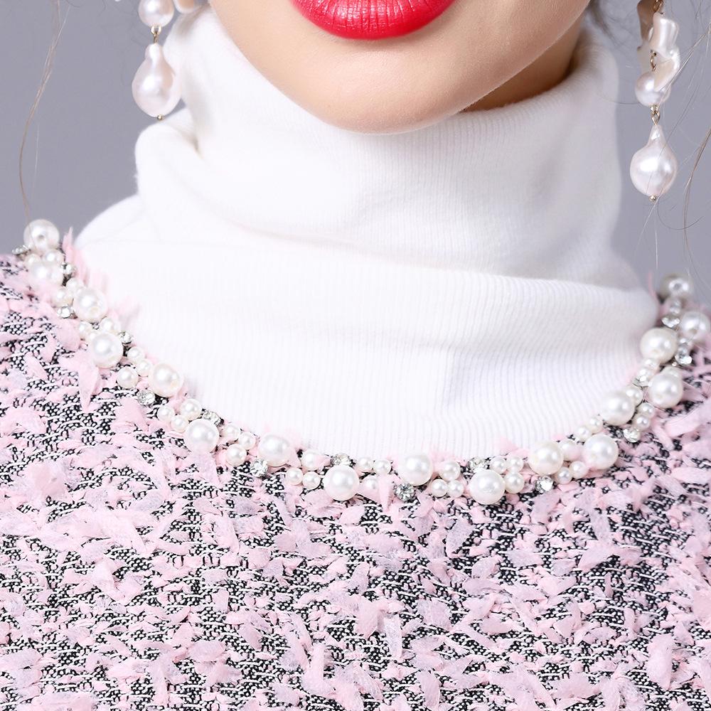 Женский вязаный свитер Zhili весна 2025 года, многоцветный, облегающий, с высоким воротником и длинными рукавами