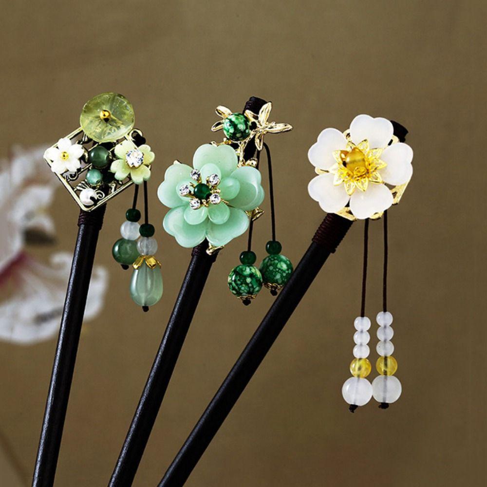 Handmade Wooden Hairpin Chinese Style Party Hair Bun Decorative Hair Chopsticks for Hanfu
