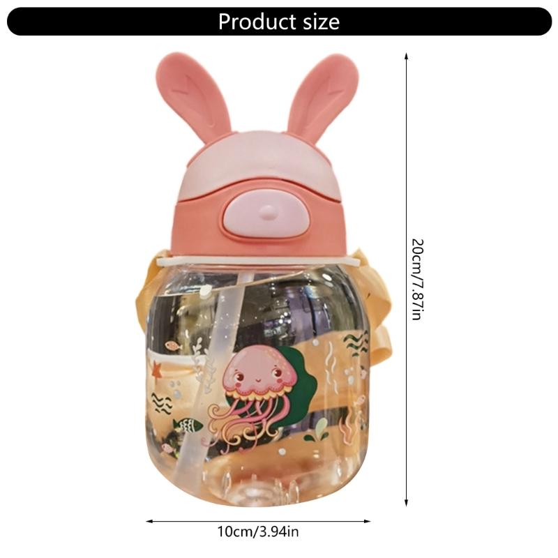 Bpas Frees Childrens Rabbit Figure Design Drinking Bottle With Carry Handle And Simple to clean Drinking Lip