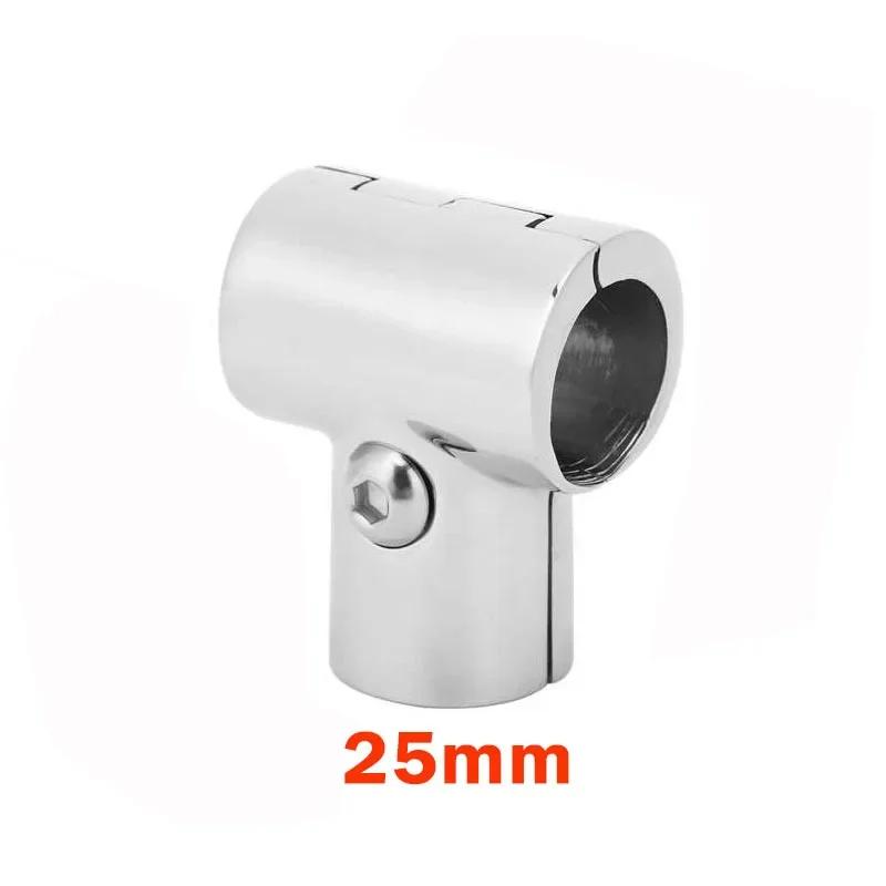 22/25/30mm Boat Fitting Tee Connector Stainless Steel Tee Split Connector 60/90 Degree Tee Fitting for Boat Hand Rail Fitting