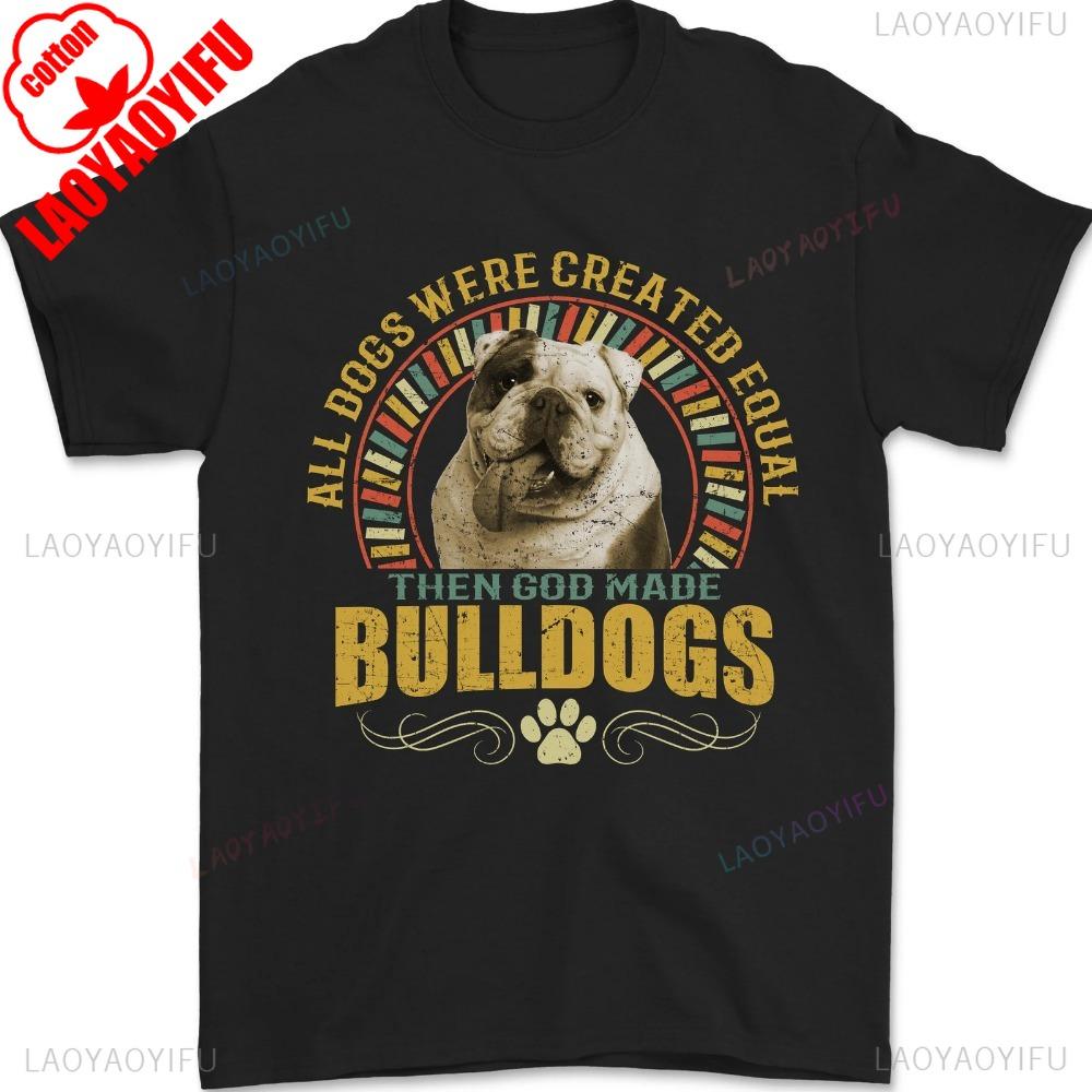A Bulldog Dog Unisexs TShirt High Quality Cotton Unisex Tops Harajuku Aesthetic Clothes Fit Sweatshirt For Daily Wear Streetwear