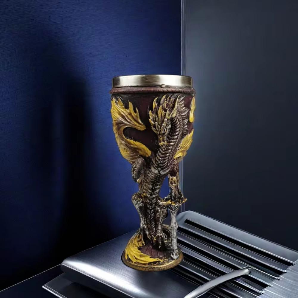 Nordic Dragon Goblet Stainless Steel Beer Mug Creative Viking Wine Cup Man