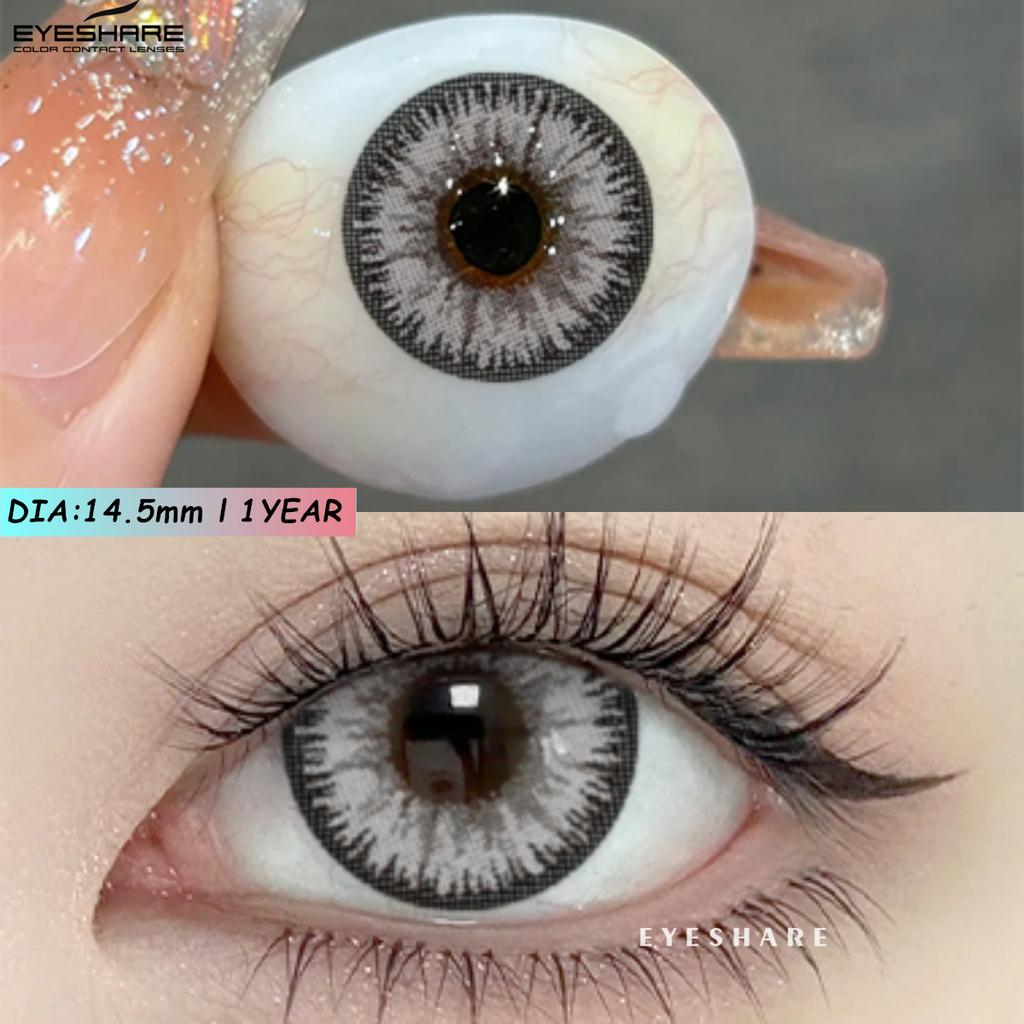 Eyeshare Абсолютно новые цветные контактные линзы для ролевых игр на Хэллоуин, синие очки с красным зрачком, розовые косметические линзы, цветные линзы для макияжа в стиле аниме, 1 пара