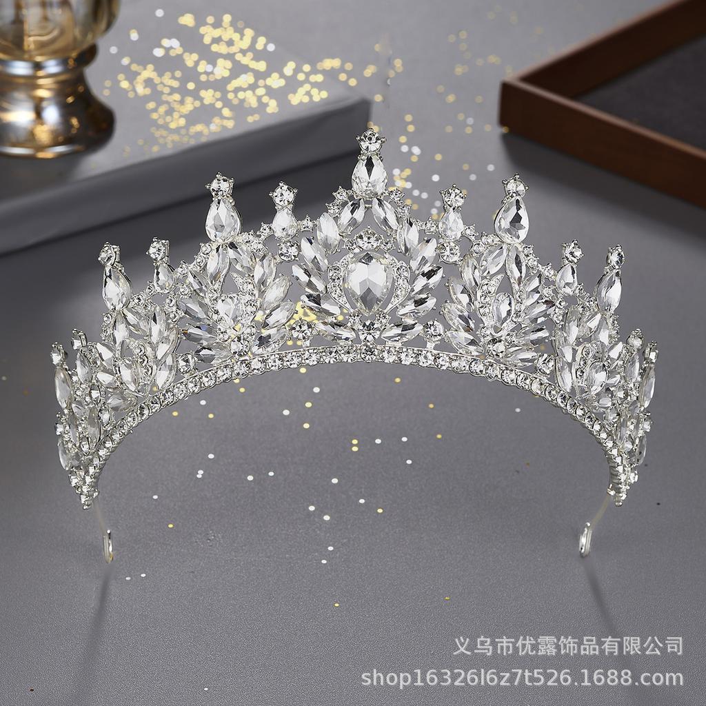 Bridal Crown Headgear Colored Rhinestone Headband Baroque Crown Wedding Dress Accessories Hair Accessories