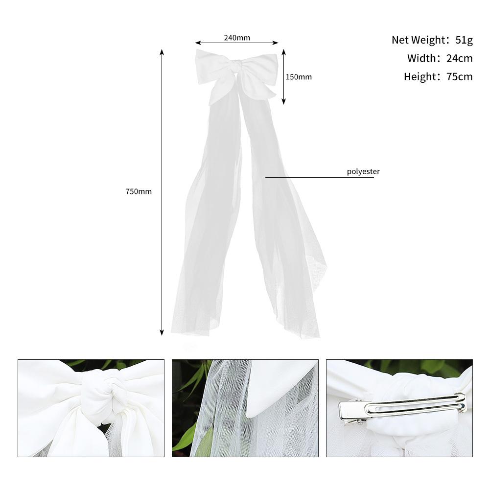 Двухслойная сетка тюль однотонная женская короткая свадебная фата с зажимом ленточный край центральный каскад головной убор невесты для вечеринки