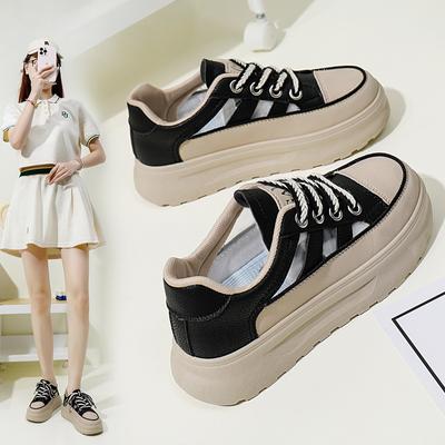 INS корейский стиль сетчатая поверхность низкие туфли для папы женские летние новые дышащие студенческие спортивные туфли для увеличения роста для отдыха Q5608