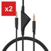 Запасной кабель для наушников от kwmobile для Logitech Astro A50/A40TR/A40/A30/A10, 200 см с регулятором громкости, разъем 3,5 мм, черный