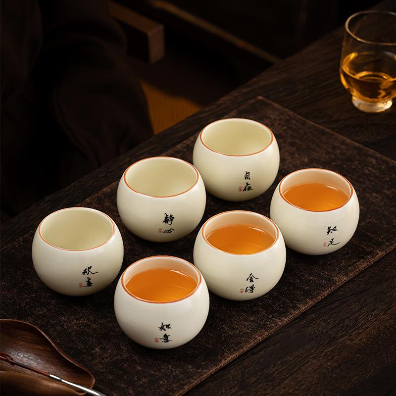 Ru kiln teacup master cup personal tea tasting cup household single large tea cup ceramic kung fu tea set