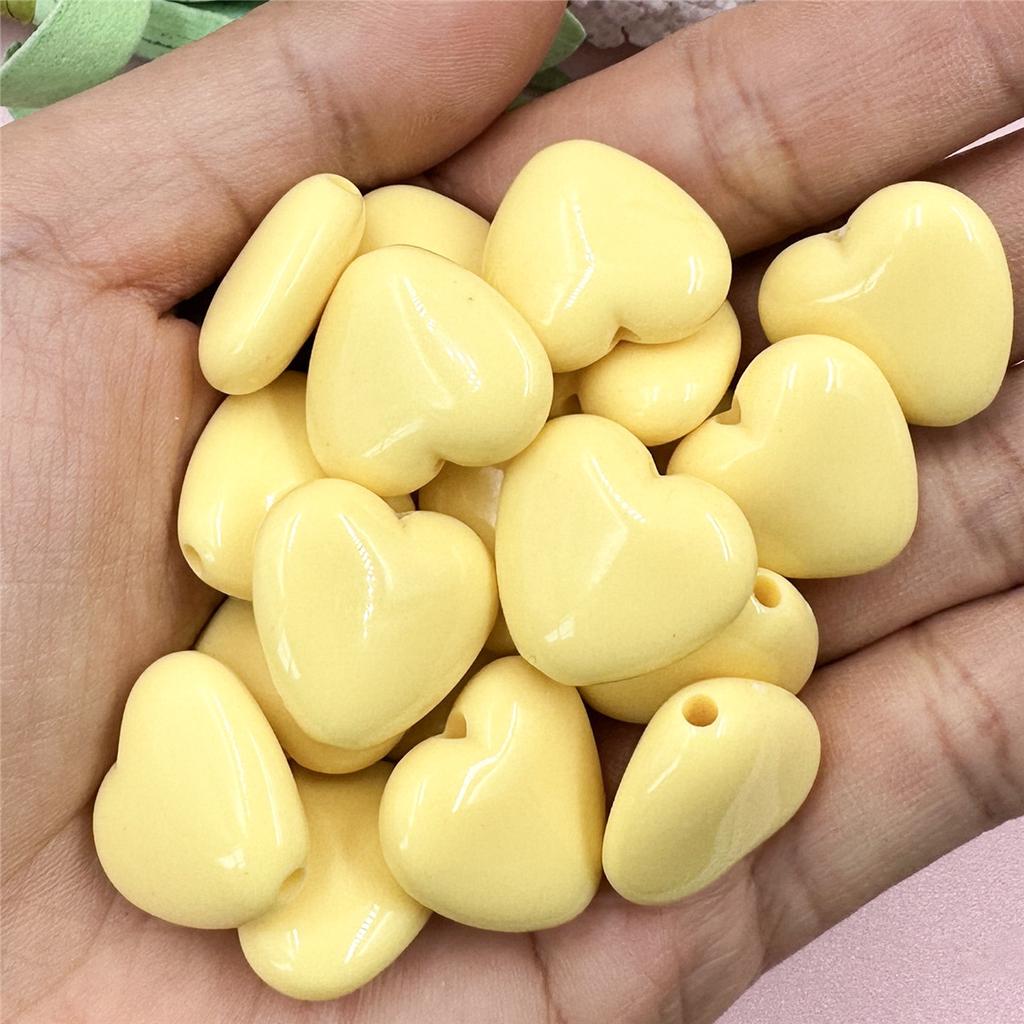 Домашний однотонный цвет для изготовления ожерелья и сережек, модные бусины в форме сердца, акрил 18,8*17,2 мм, 20 шт./пакет, материалы ручной работы «сделай сам»