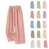 Women's Casual Fashion Sleep Pants Striped Loungewear Pants Wearable As Outerwear High-Waisted Pants