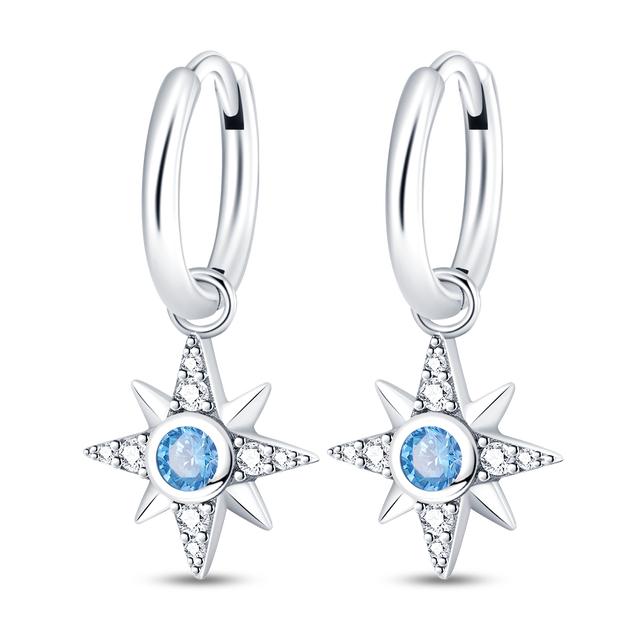 Серьги-кольца из серебра 925 пробы U-образной формы в форме сердца, звезды, геометрические серьги-кольца для женщин, свадебные украшения на день рождения, помолвка 