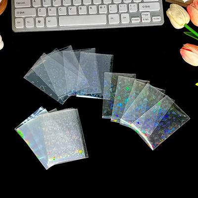 50 шт./лот фольга в форме сердца с лазерной верхней загрузкой рукава для настольной игры, карточная защита для фото, коллекционные карты, защитная крышка