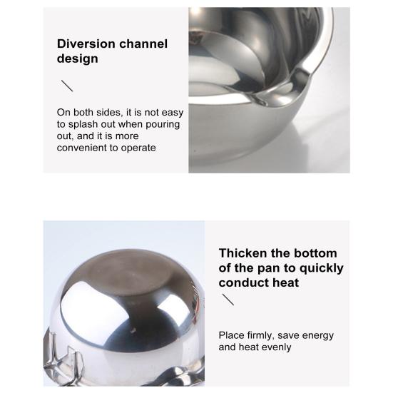 Нержавеющая стальная плавильная кастрюля для воскового мыла, шоколада, 400/600 мл, котел для плавления воска, самодельный гаджет для изготовления свечей и выпечки